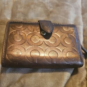 Coach Embossed Brown Wallet